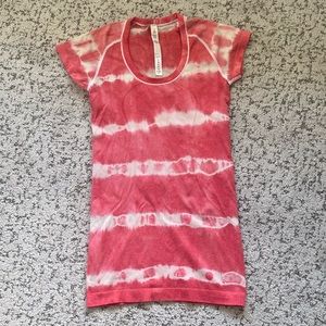 Lululemon Swiftly T-shirt coral pink tie dye sz 4